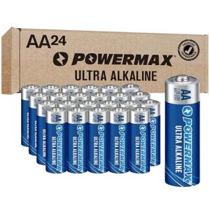 Powermax 24 Long-Lasting AA Alkaline Batteries