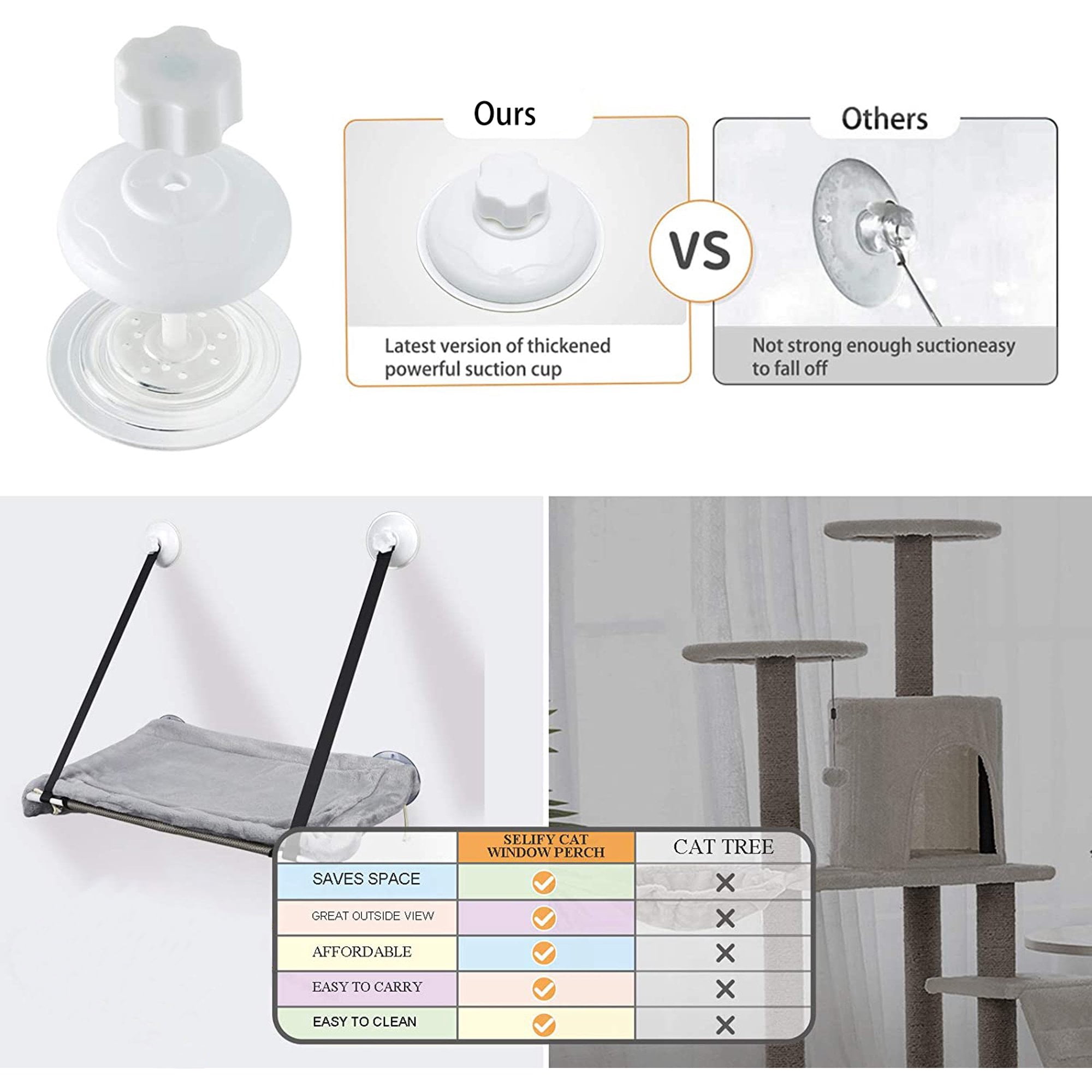 Extra Large Cat Window Perch Hammock Bed