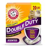 ARM & HAMMER Double Duty Cat Litter, Advanced Odor Control Clumping Cat Litter, Scented, 20 lbs