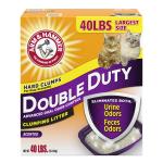 ARM & HAMMER Double Duty Cat Litter, Advanced Odor Control Clumping Cat Litter, Scented, 40 lb