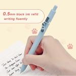 UIXJODO Cat Pens, 4 Pcs 0.5mm Cute Kawaii Black Ink Pens Fine Point Smooth Writing Pen, High-End Series Cat's Tail Retractable Pen for Journaling Note Taking (4 Pcs Cat)