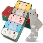 Jeasona Women's Cute Socks Cat Gifts for Women Fun Animals Funny Funky Cotton