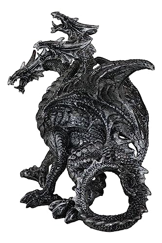 Three-Headed Dragon Hydra Gothic Silver Figurine