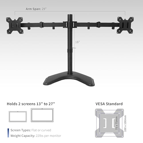 VIVO Dual Monitor Desk Stand for 27” Screens