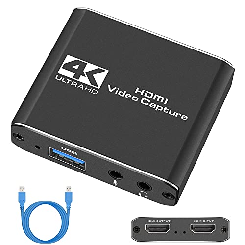 4K HDMI Capture Card with Microphone for Gaming