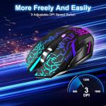 Rechargeable Wireless Gaming Mouse with Adjustable DPI