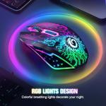 VersionTECH. Wireless Gaming Mouse, Rechargeable Computer Mouse Mice with Colorful LED Lights, Silent Click, 2.4G USB Nano Receiver, 3 Level DPI for PC Gamer Laptop Desktop Chromebook Mac -Black