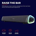 Trust Gaming GXT 620 Axon RGB Illuminated Soundbar 12W, USB Powered, 3.5mm AUX, PC Speaker for Computer, Laptop, Smartphone, Tablet, TV - Black