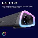 Trust Gaming GXT 620 Axon RGB Illuminated Soundbar 12W, USB Powered, 3.5mm AUX, PC Speaker for Computer, Laptop, Smartphone, Tablet, TV - Black
