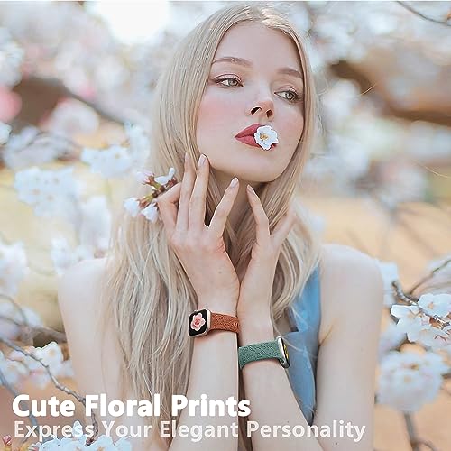 Floral Engraved Silicone Apple Watch Bands - 6 Pack