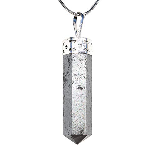 Natural Hematite Crystal Pencil Point Pendant Set