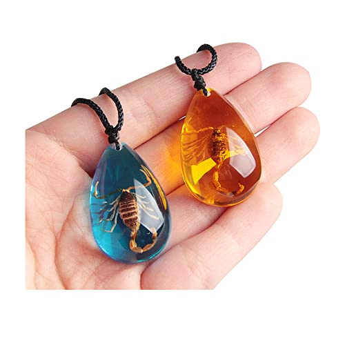 Natural Amber Insect Inclusion Scorpion Pendant Necklace