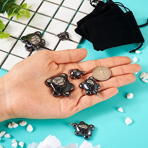 Hematite Turtle Charms for DIY Jewelry Projects