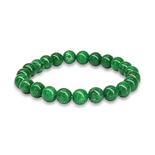 Green Jade Stretchable Bracelet for Good Luck