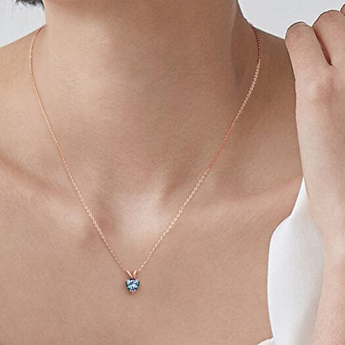 Dainty Heart Birthstone Pendant Necklace in Silver