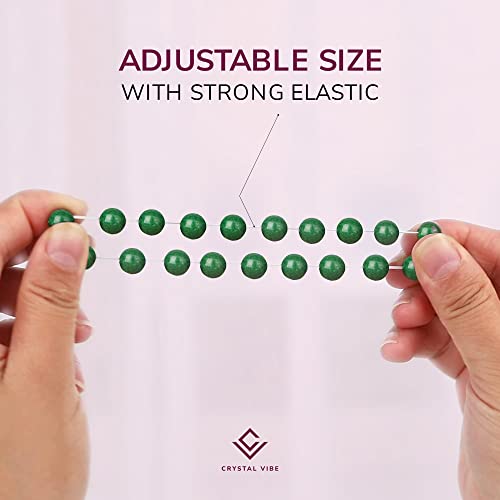 Green Jade Stretchable Bracelet for Good Luck