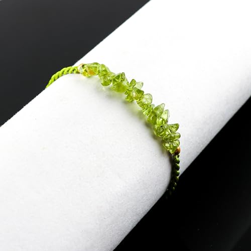Natural Peridot Chip Braided Bracelet for Everyone