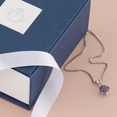 14K White Gold Cushion Cut Alexandrite Pendant