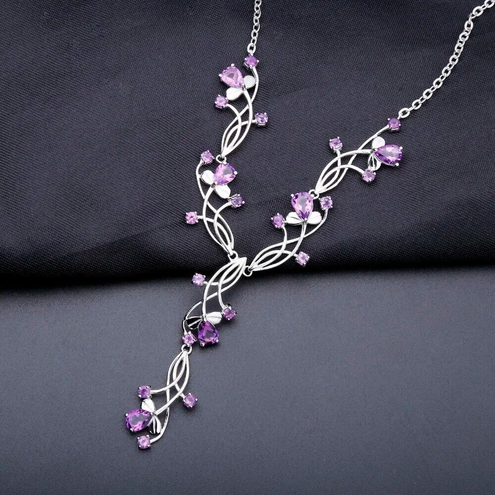 Amethyst Sterling Silver Vintage Wedding Necklace