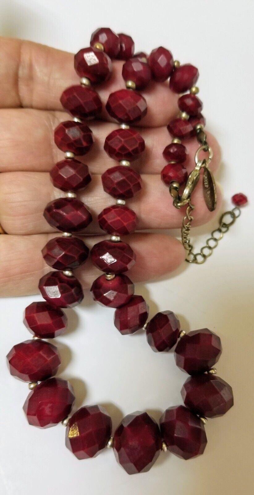 Red Simulated Bead Necklace by White House Black Market
