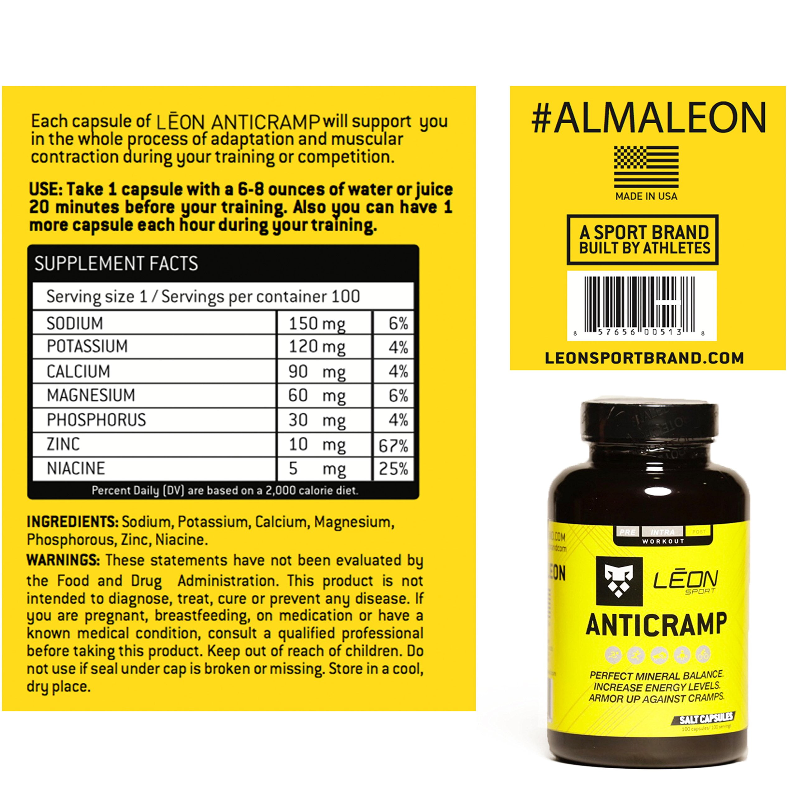 Electrolyte Salt Tablets for Leg Cramps - 100 Count