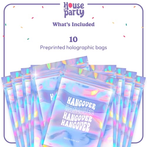 10 Pack Holographic Bachelorette Party Hangover Bags