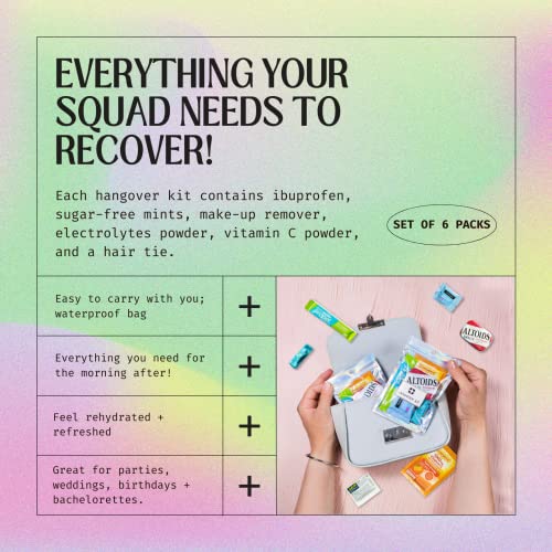 6 Pre-Filled Hangover Kit Supplies for Parties