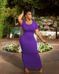 Plus Size Purple Bodycon Maxi Dress for Women