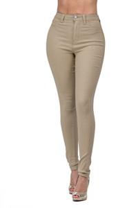 High Waisted-Rise Colored Stretch Skinny Destroyed Ripped Distressed Jeans for Women Olive Mustard RED (US, Alpha, X-Large, Regular, Regular, Khaki)