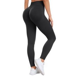 Occffy Butt Lifting Leggings for Women Seamless High Waisted Gym Leggings Workout Scrunch Booty Yoga Pants Womens Black