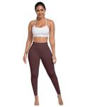 ATHVOTAR Workout Gym Leggings Women, High Waisted Seamless Butt Lifting Scrunch Butt Sports Leggings Black/Navy/Cassis/Dark Brown L