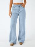 Trendy Queen Women's High Waisted Straight Wide Leg Jeans, Comfort Stretch Baggy Denim Pants SBlue 4