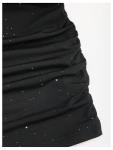 Black Glitter Halter Mini Dress for Parties