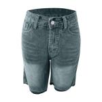 Bermuda Jean Shorts for Women Trendy 2025 High Waisted Wide Leg Stretchy Knee Length Denim Shorts Streetwear Dark Blue Curvy Shorts for Women M