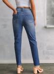 Sidefeel Jeans for Women Trendy 2024 High Waisted Straight Leg Raw Hem Denim Pants with Pockets Sky Blue Size 10