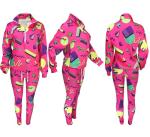 EOSIEDUR Women's Two Piece Outfits Zip Tops Jacket and Elastic Waistband Pants Women Sweatsuit Tracksuit Sets, Colourful S