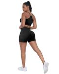 ATHVOTAR Workout Gym Biker Shorts Women: High Waisted Seamless Sports Running Butt Lifting Shorts Sets Black/Gray/Blue M