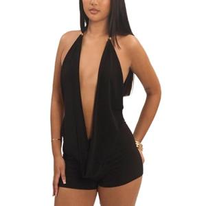 YOUFE Womens Sexy Club Outfit Backless Deep V Top Bodycon Shorts Set Y2K Party 2 Piece Clubwear for Women