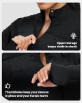 GYM RAINBOW Womens Zip Up Workout Jakcets Lightweight Slim Fit Running Athletic Jackets with Thumb Holes(#1 Black,Small)