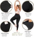 Plus Size Butt Lifting Leggings for Women with Pockets, Black Yoga Pants Tummy Control, Stretch Workout Leggings Soft Gym Clothes High Waist 2X
