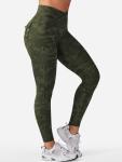 YEOREO Leggings with Pockets for Women Charm Scrunch Workout Leggings V Cross Waist Butt Lifting Gym Yoga Pants Army Green Camo M