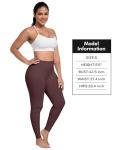 ATHVOTAR Workout Gym Leggings Women, High Waisted Seamless Butt Lifting Scrunch Butt Sports Leggings Black/Navy/Cassis/Dark Brown L