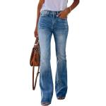 Bootcut Jeans for Women Trendy High Waisted Boyfriend Denim Pants Lounge Stretchy High Rise Elastic Waist Denim Pants Streetwear Curvy Bell Bottom Trousers Boot Cut Jeans for Woman Light Blue M