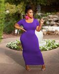 Plus Size Purple Bodycon Maxi Dress for Women
