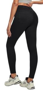 Ewedoos Women Jeans High Waisted Stretchy Skinny Jeans for Women Tummy Control Jeggings Pull on Jeans Leggings with Pockets New Black