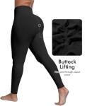 ATHVOTAR Workout Gym Leggings Women, High Waisted Seamless Butt Lifting Scrunch Butt Sports Leggings Black/Black/Black/Black M