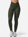 YEOREO Leggings with Pockets for Women Charm Scrunch Workout Leggings V Cross Waist Butt Lifting Gym Yoga Pants Army Green Camo M