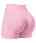VOYJOY Women Workout Impact Shorts 2.5"/ 3.6"/ 4.5"/ 6" Scrunch Butt Lifting Gym Seamless Booty Biker Shorts Pink