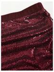 SHENHE Women's Y2k 2 Piece Sexy Outfits Backless Halter Crop Top and Ruched Bodycon Mini Skirt Set Sequin Burgundy Medium