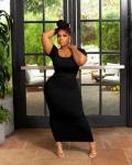 Mrskoala Plus Size Bodycon Maxi Dress - Black